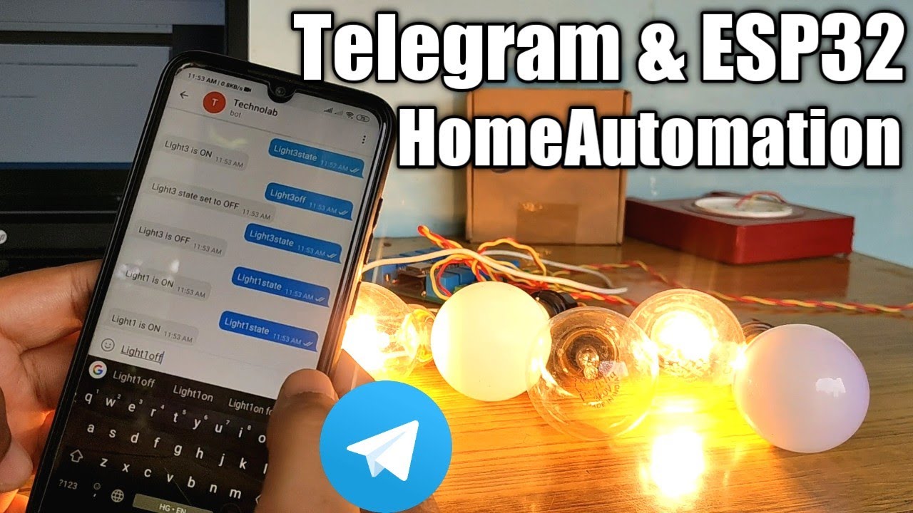 HomeAutomation System Using Telegram & ESP32 with feedback.