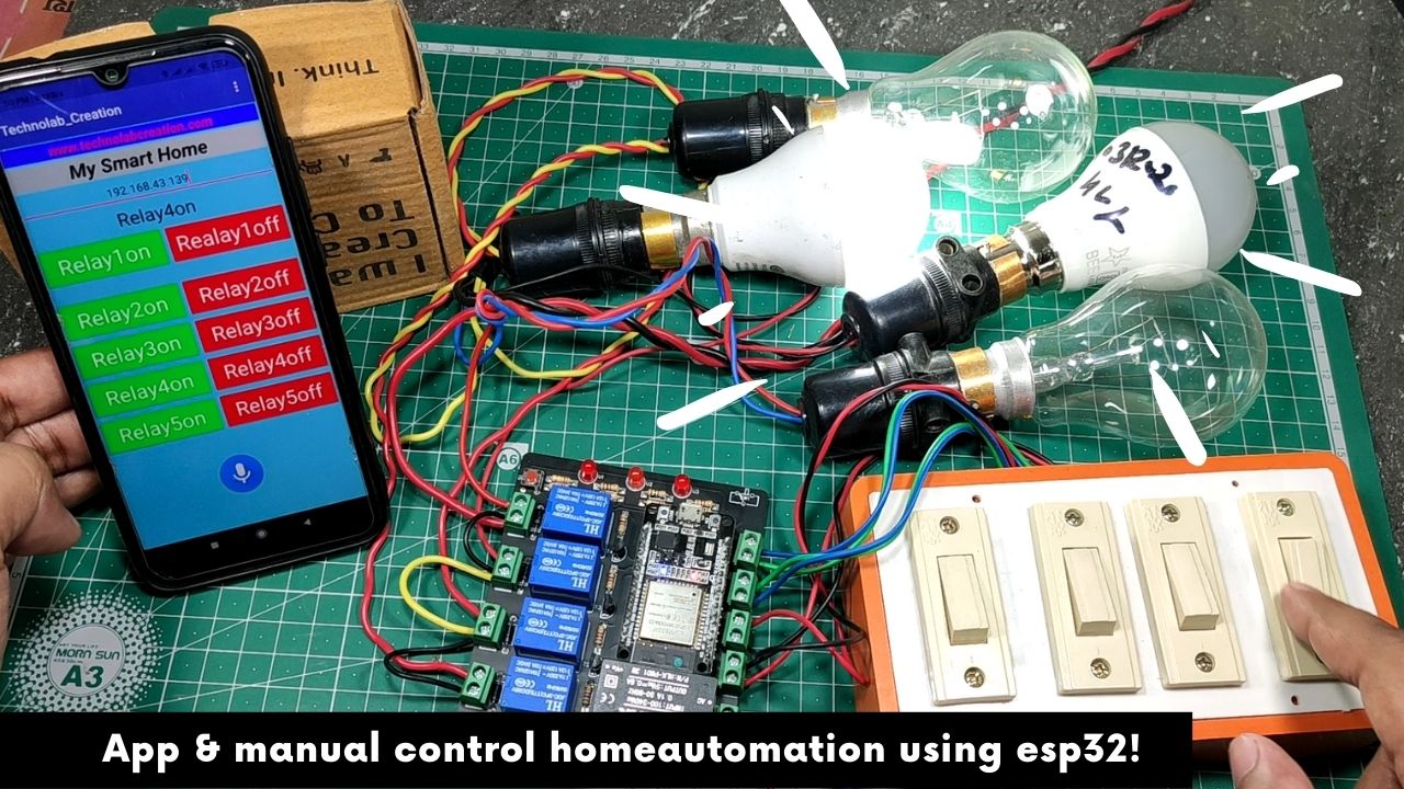 Android APP & Manual Control Homeautomation using ESP32