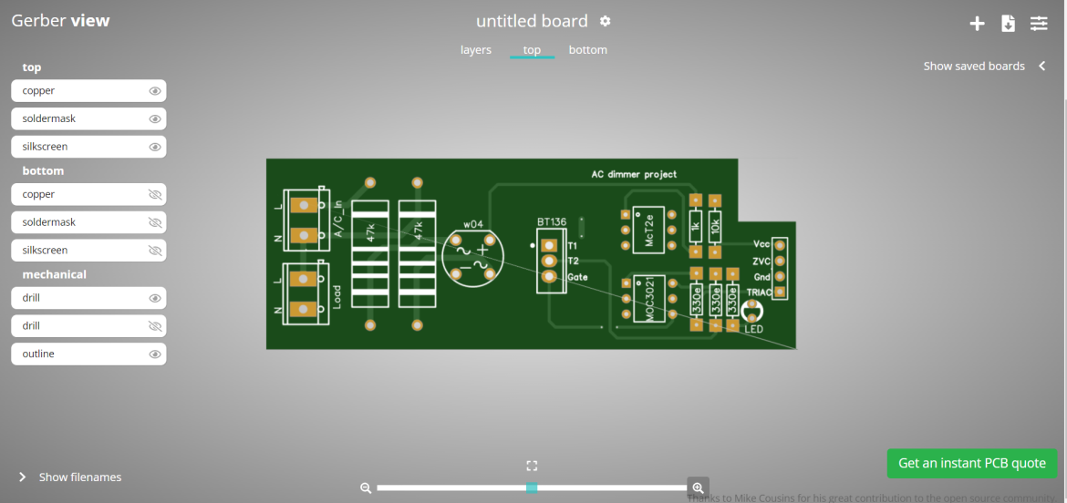 AC Light Dimmer Using TRIAC & ESP32.